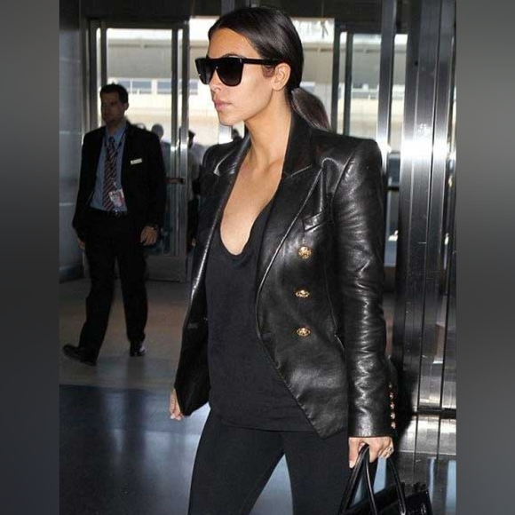 Y2k Vintage Leather Blazer "Beyond California" - Picture 9 of 11